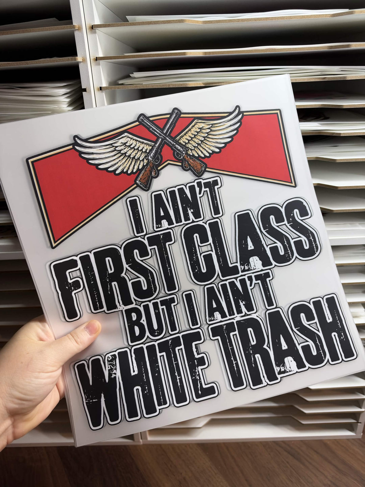 I AINT FIRST CLASS BUT I AINT WHITE TRASH DTF