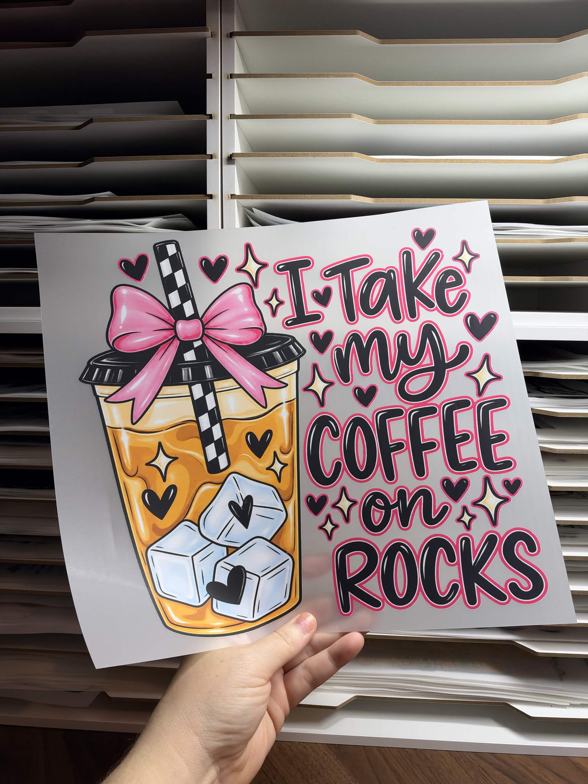 I TAKE MY COFFEE ON ROCKS DTF