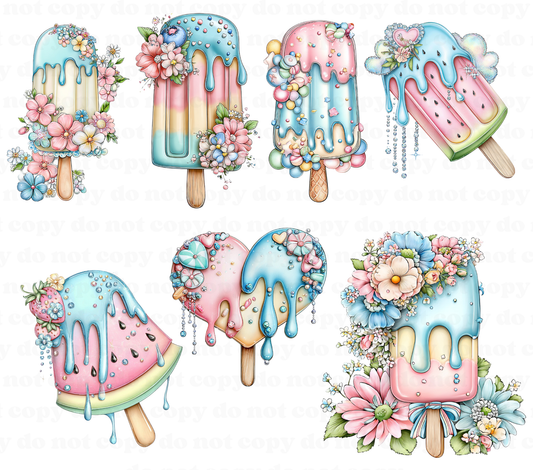 WHIMSICAL ICE CREAM ELEMENT SHEET