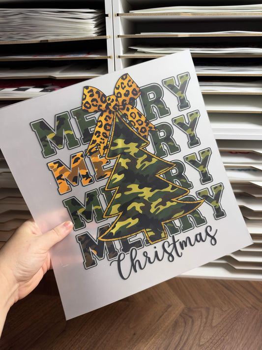 MERRY CHRISTMAS CAMO DTF