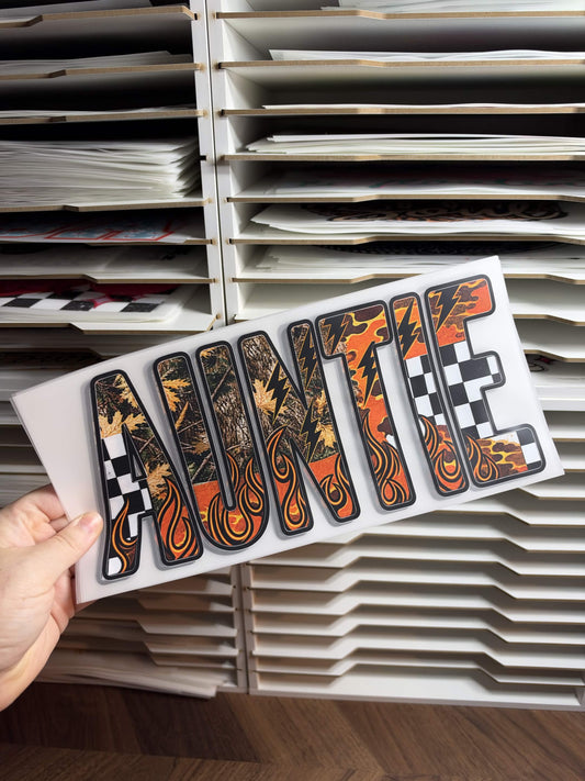 AUNTIE CAMO FLAME DTF