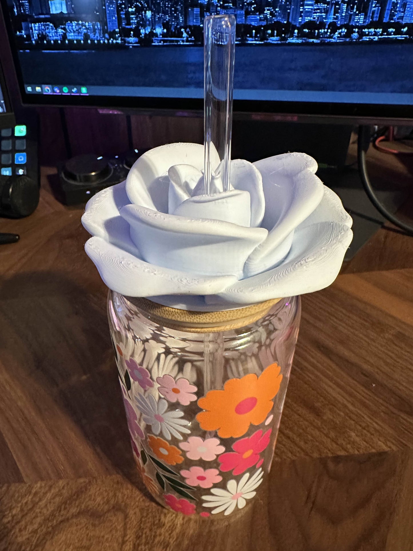 ROSE TOPPER 16OZ - 3D PRINTED