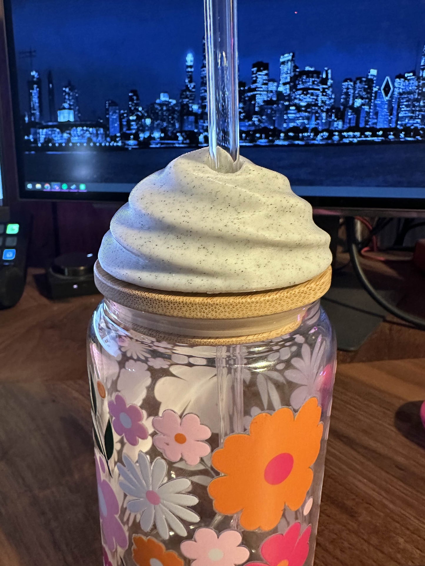 COOKIES & CREAM 16OZ TOPPER 3D PRINTED