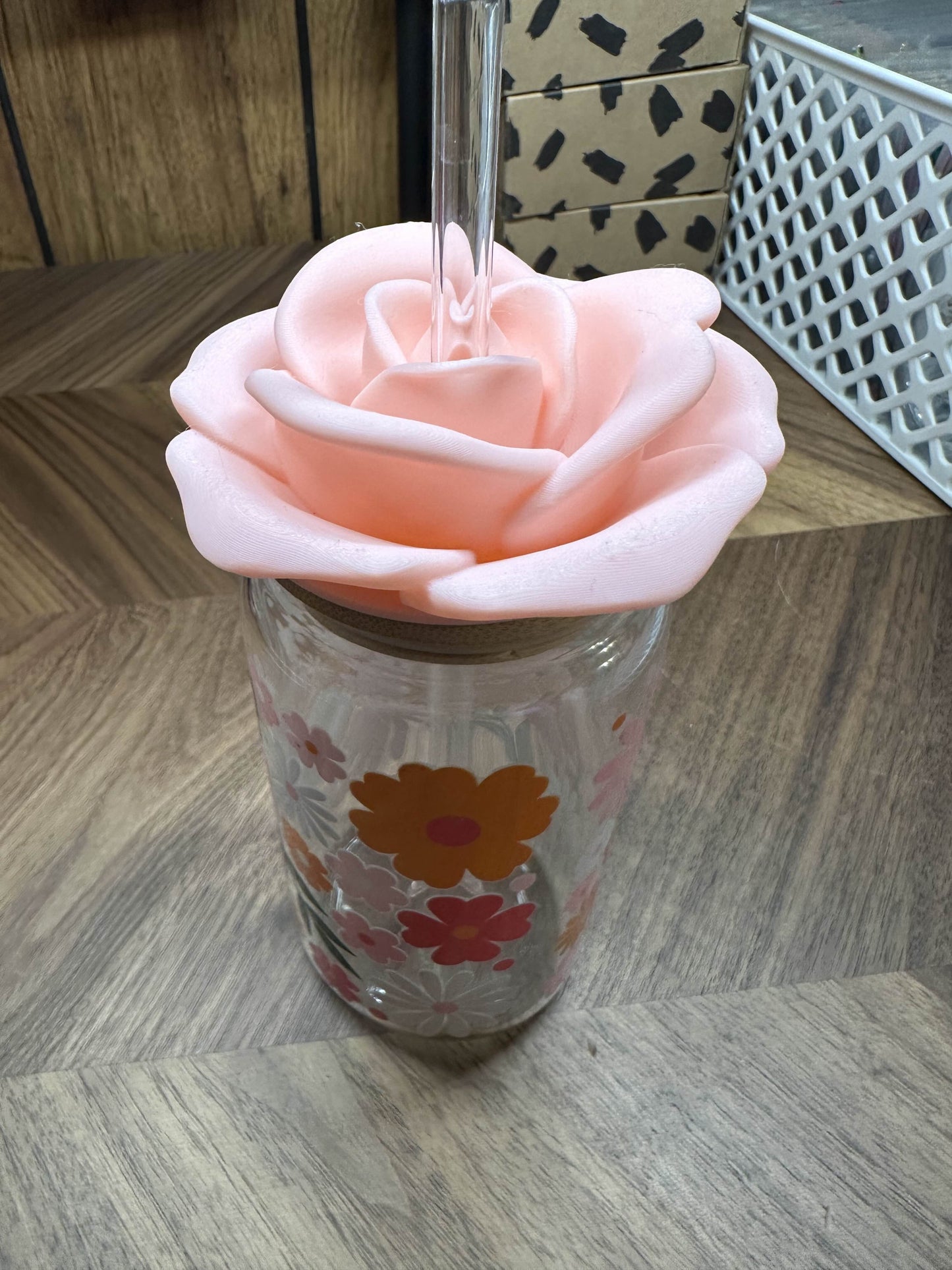 ROSE TOPPER 16OZ - 3D PRINTED