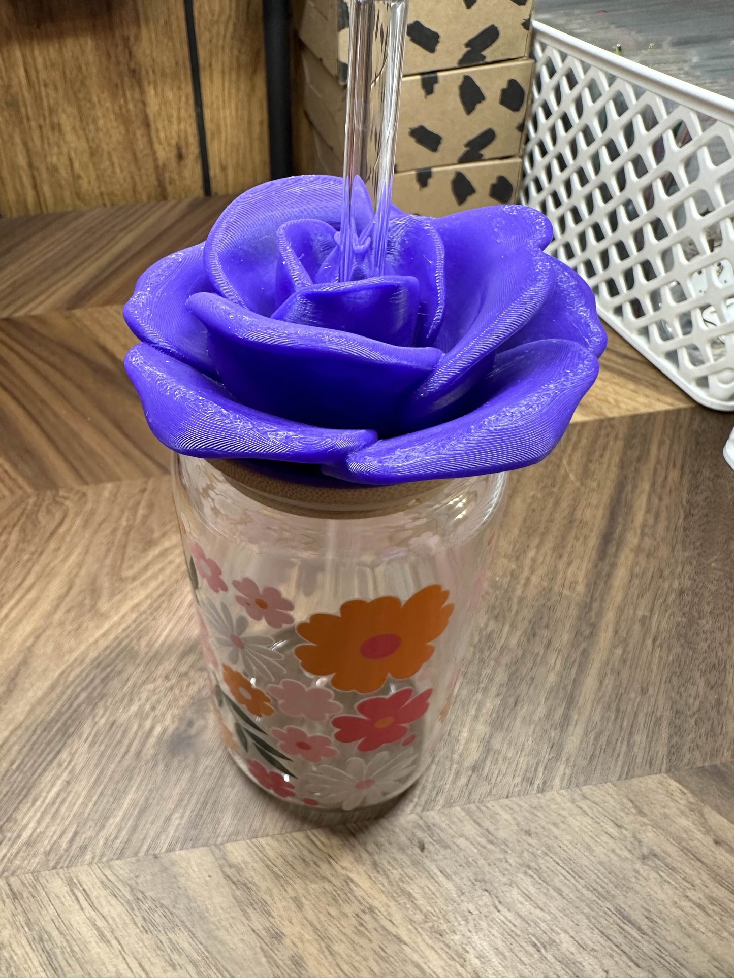 ROSE TOPPER 16OZ - 3D PRINTED