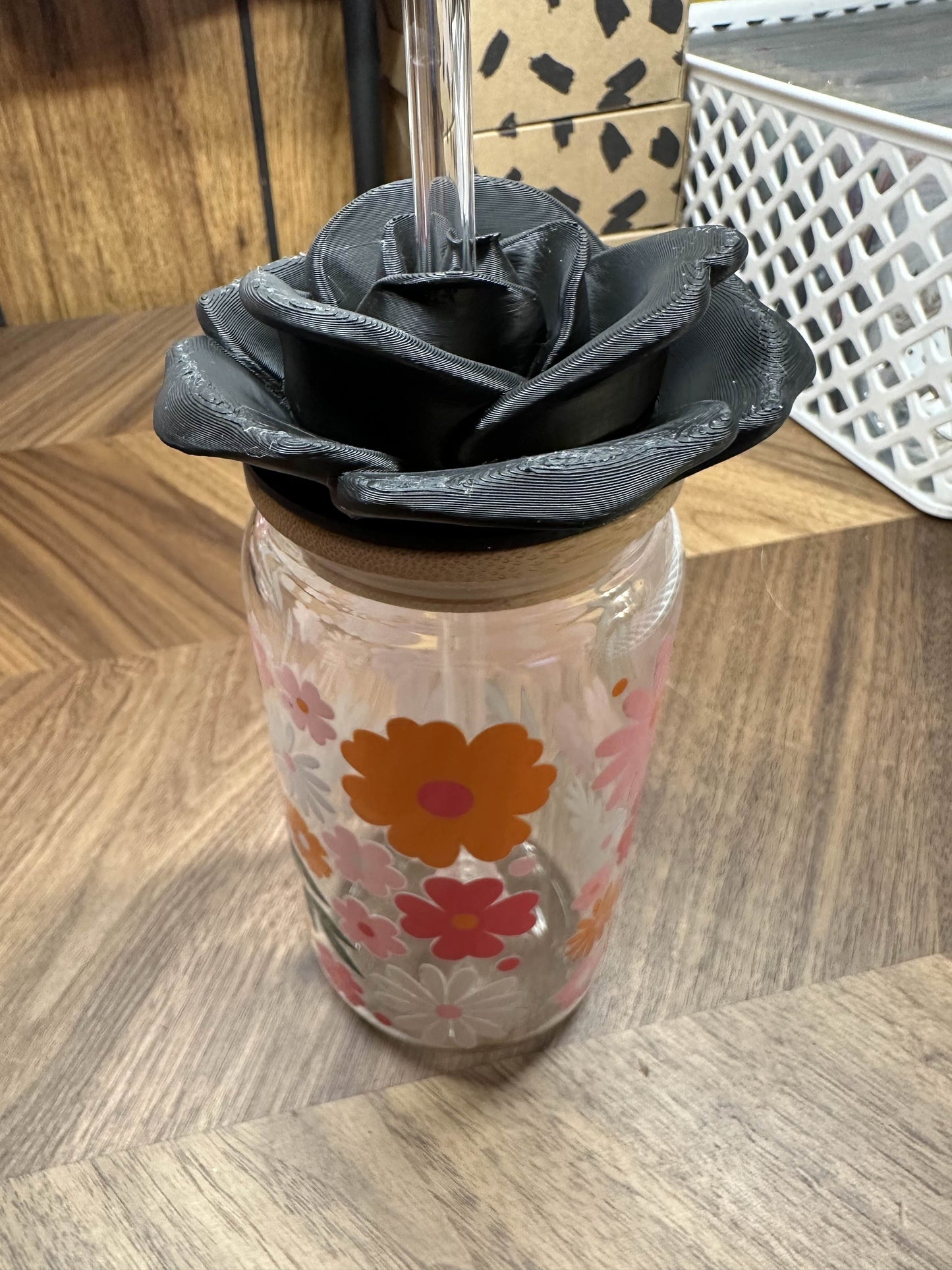 ROSE TOPPER 16OZ - 3D PRINTED