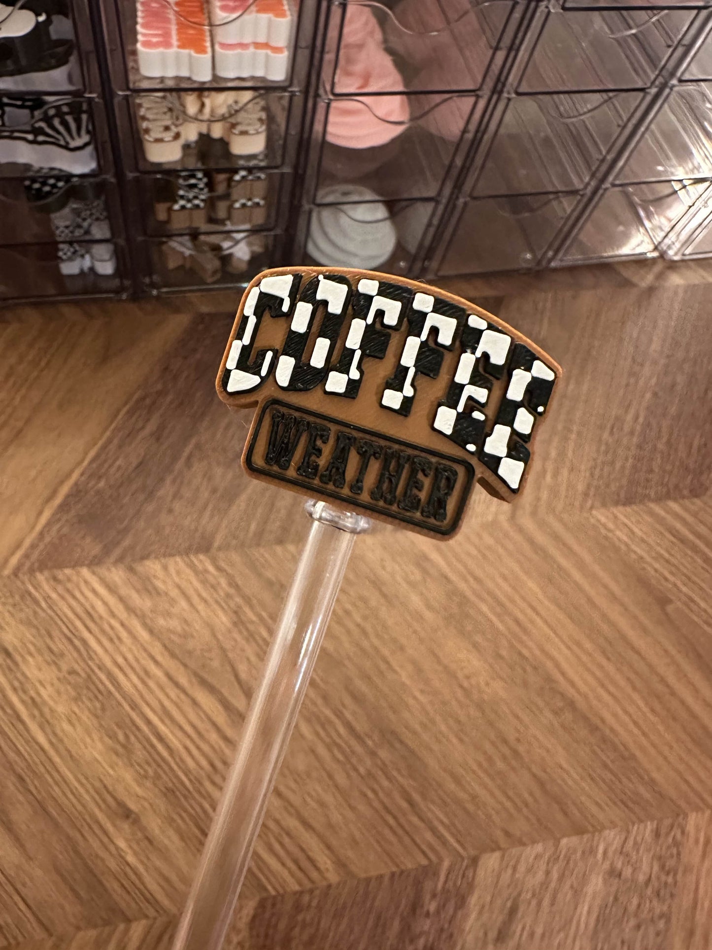 COFFEE WEATHER STRAW TOPPED 3D PRINTED