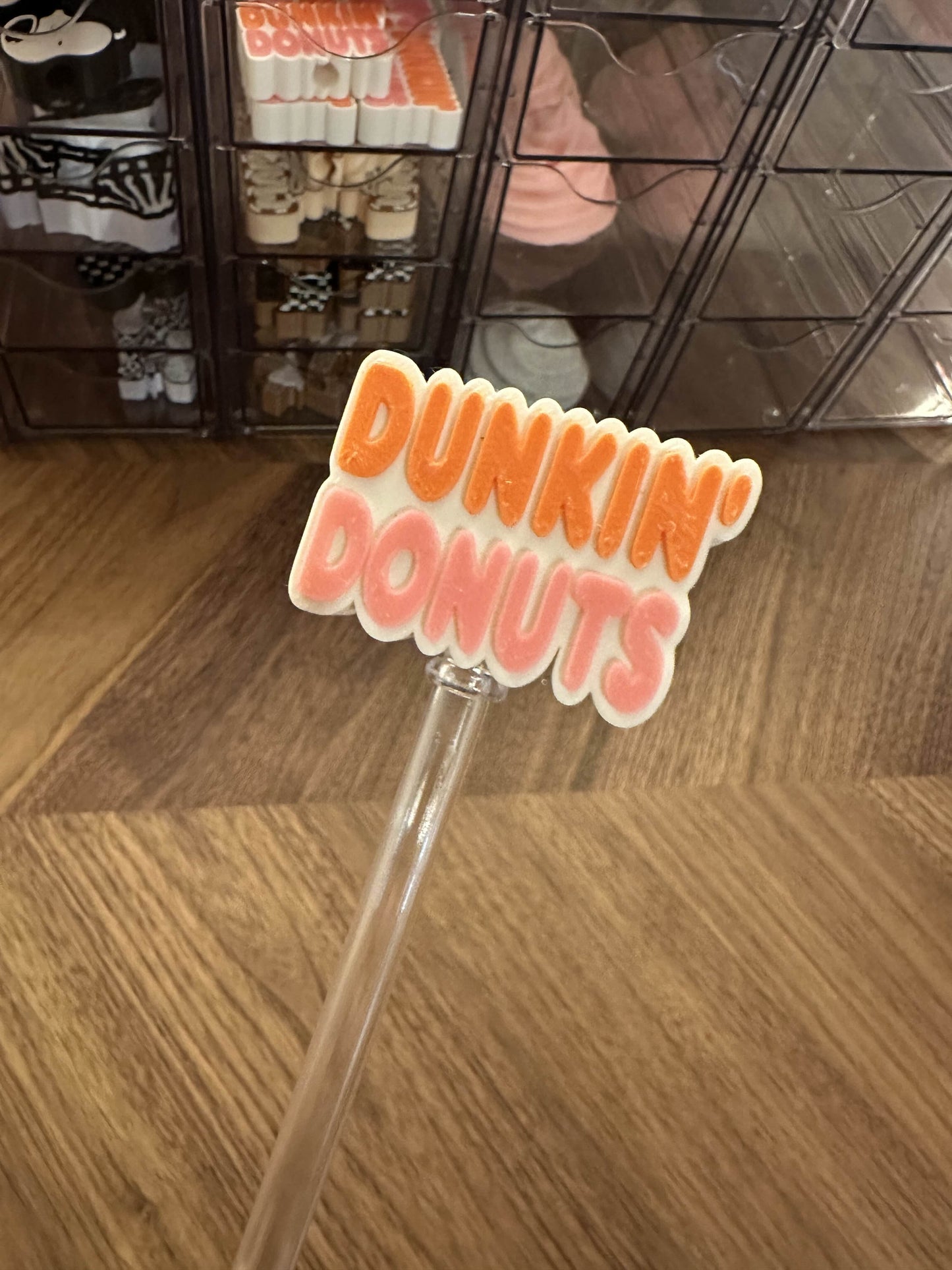 DUNKIN DONUTS STRAW TOPPER 3D PRINTED