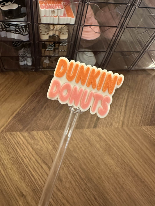 DUNKIN DONUTS STRAW TOPPER 3D PRINTED