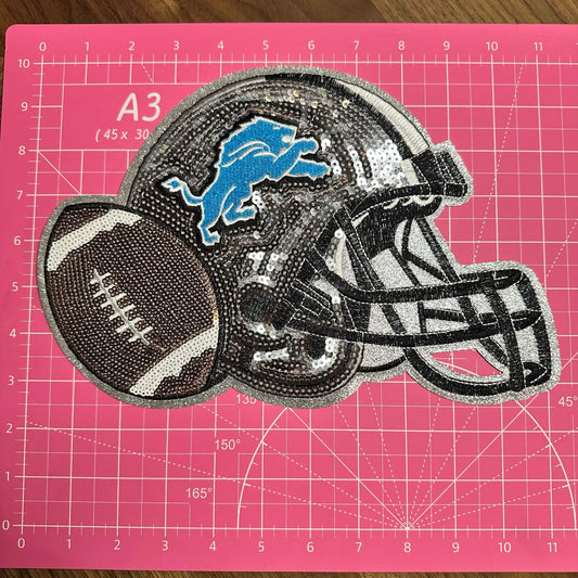 LIONS HELMET SEQUIN PATCH