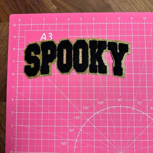 BLACK SPOOKY CHINELLE PATCH