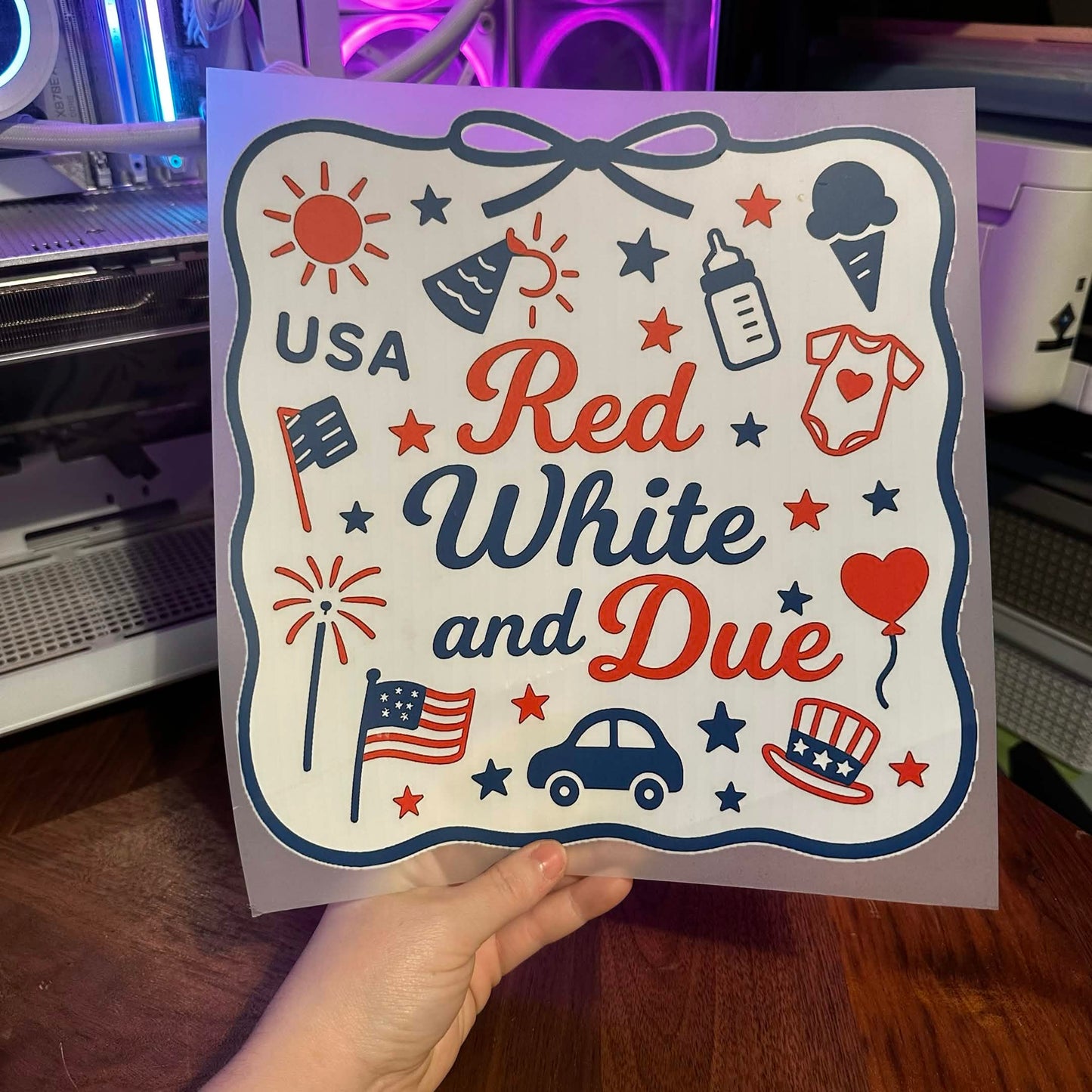 RED WHITE & DUE DTF PRINT