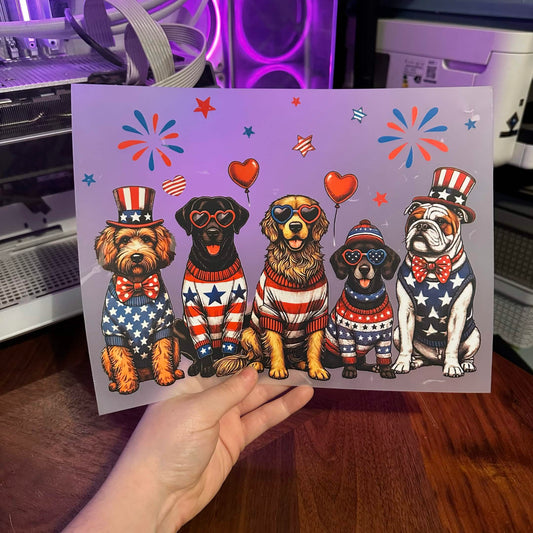 PATRIOTIC DOGS DTF PRINT