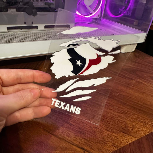 TEXANS STRIPED - 4X4 DECAL