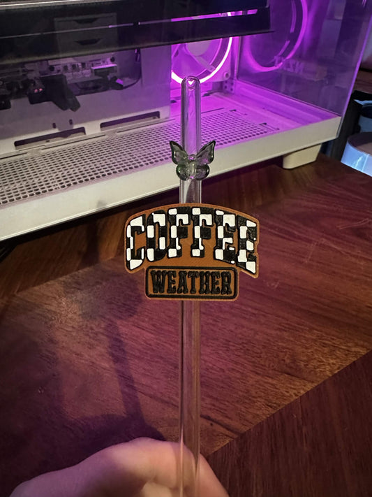 COFFEE WEATHER STRAW TOPPED 3D PRINTED