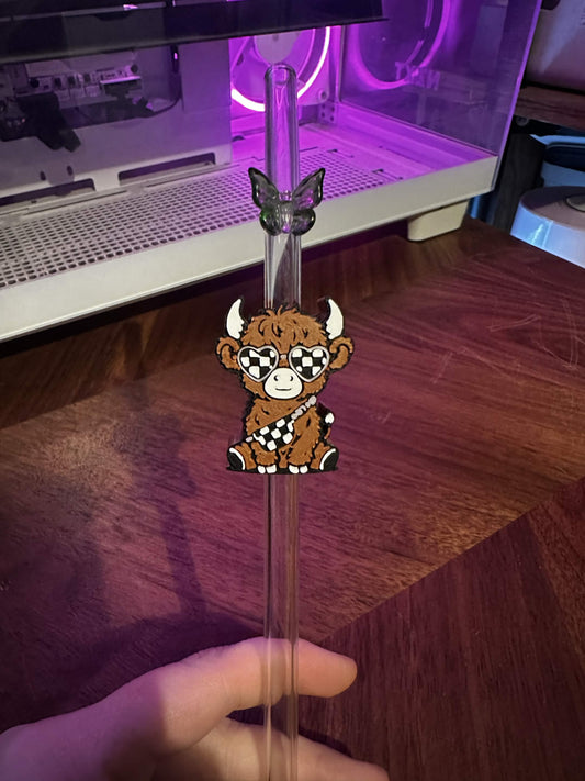 RETRO COW STRAW TOPPER 3D PRINTED