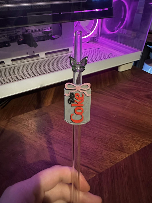 DIET COKE STRAWTOPPER - 3D PRINTED