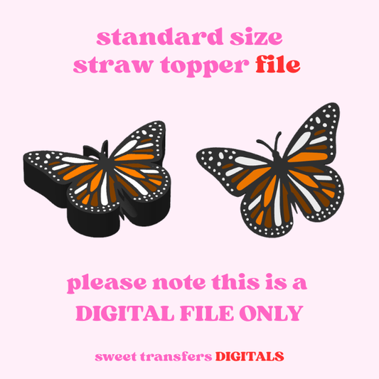 MONARCH BUTTERFLY STRAWTOPPER STL FILE ONLY